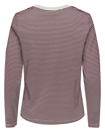 JDY - JDYPisa Print Langærmet Trøje - Cloud Dancer/Windsor Wine